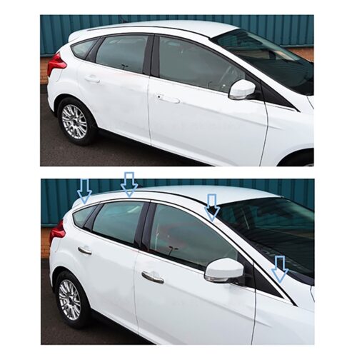 S-dizayn ΔΙΑΚΟΣΜΗΤΙΚΟ TRIM ΠΑΡΑΘΥΡΩΝ ΧΡΩΜΙΟ ΓΙΑ FORD FOCUS 5D 2011+ 8ΤΕΜ.