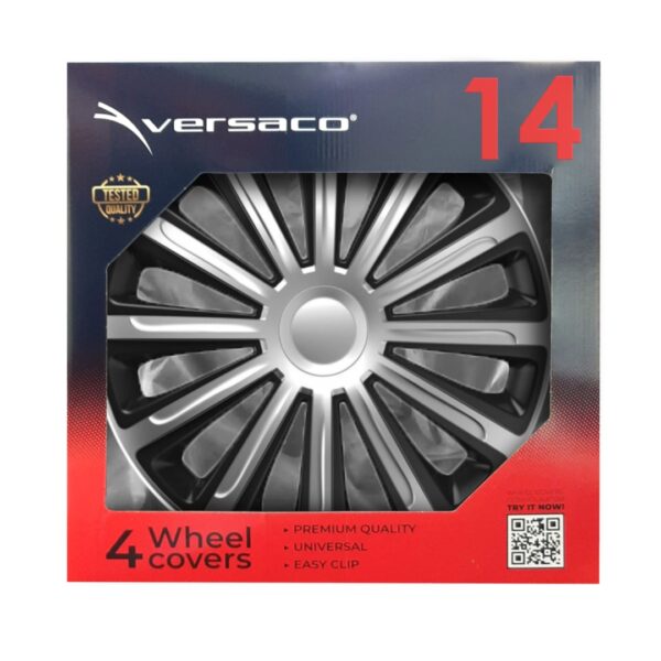 Amio ΤΑΣΙΑ 14" HUBCAP TREND SILVER BLACK - ΣΕΤ 4ΤΕΜ ΣΕ ΚΟΥΤΙ ΑΜΙΟ - Image 2