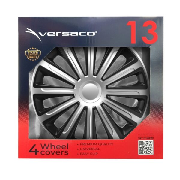 Amio ΤΑΣΙΑ 13" HUBCAP TREND SILVER BLACK - ΣΕΤ 4ΤΕΜ ΣΕ ΚΟΥΤΙ ΑΜΙΟ - 4 ΤΕΜ. - Image 2
