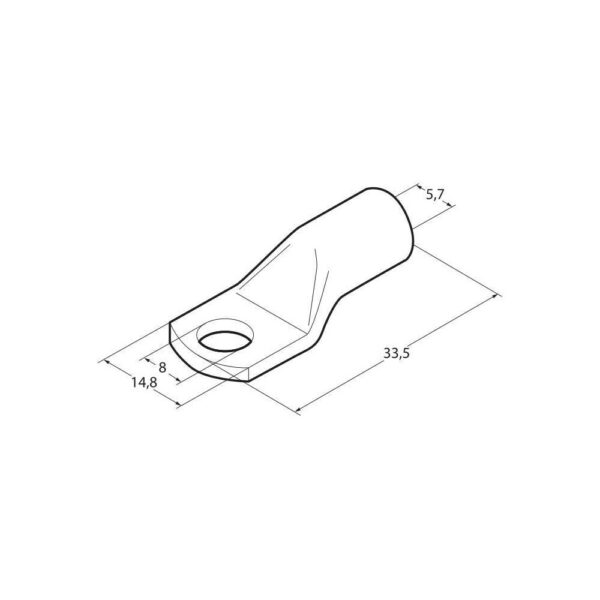 Lampa ΑΚΡΟΔΕΚΤΕΣ ΚΑΛΩΔΙΩΝ ΜΠΑΤΑΡΙΑΣ 16 mm²  ΜΕ ΤΡΥΠΑ 8mm 5ΤΕΜ - Image 2
