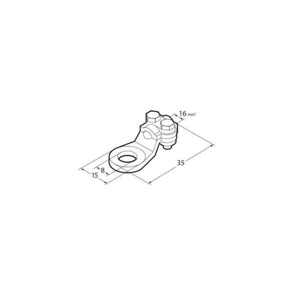Lampa ΑΚΡΟΔΕΚΤΕΣ ΚΑΛΩΔΙΩΝ ΜΠΑΤΑΡΙΑΣ 16mm²  ΜΕ ΤΡΥΠΑ 8mm ΜΕ ΠΛΑΚΑ ΣΥΣΦΙΞΗΣ 2ΤΕΜ - Image 2