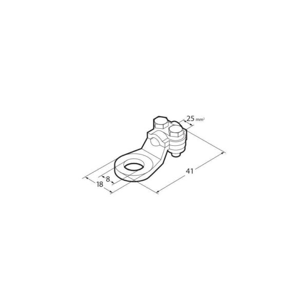 Lampa ΑΚΡΟΔΕΚΤΕΣ ΚΑΛΩΔΙΩΝ ΜΠΑΤΑΡΙΑΣ 25mm²  ΜΕ ΤΡΥΠΑ 8mm ΜΕ ΠΛΑΚΑ ΣΥΣΦΙΞΗΣ 2ΤΕΜ - Image 2