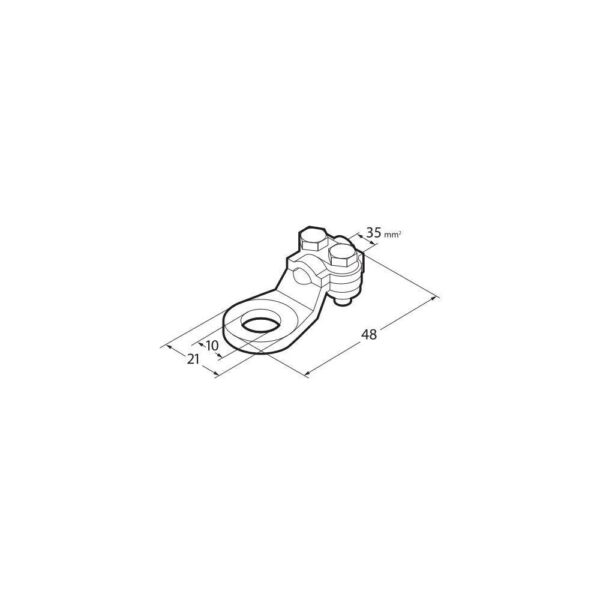 Lampa ΑΚΡΟΔΕΚΤΕΣ ΚΑΛΩΔΙΩΝ ΜΠΑΤΑΡΙΑΣ 35mm²  ΜΕ ΤΡΥΠΑ 10mm ΜΕ ΠΛΑΚΑ ΣΥΣΦΙΞΗΣ 2ΤΕΜ - Image 2