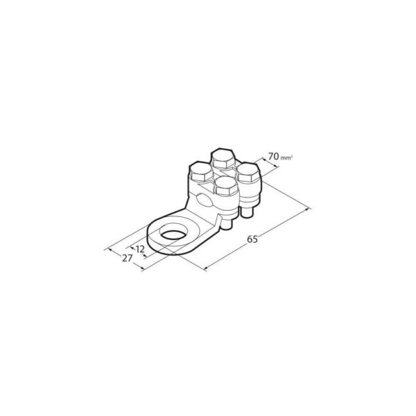 Lampa ΑΚΡΟΔΕΚΤΕΣ ΚΑΛΩΔΙΩΝ ΜΠΑΤΑΡΙΑΣ 70mm²  ΜΕ ΤΡΥΠΑ 12mm ΜΕ ΔΙΠΛΗ ΠΛΑΚΑ ΣΥΣΦΙΞΗΣ 2ΤΕΜ - Image 2