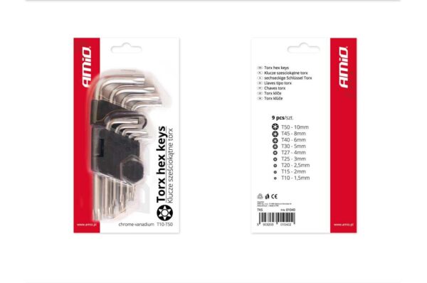 Amio ΑΛΕΝ TORX ΚΟΝΤΑ 125mm TKS AMiO - 9 ΤΕΜ. - Image 2