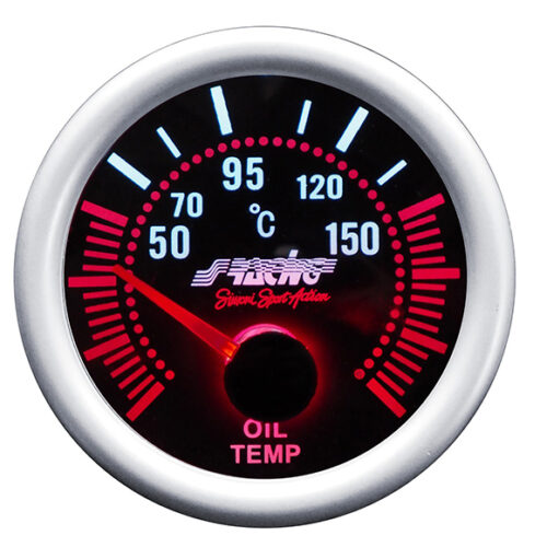 Simoni Racing ΘΕΡΜΟΚΡΑΣΙΑ ΛΑΔΙΟΥ 52mm 2 INCH ΜΑΥΡΟ ΜΕ ΚΟΚΚΙΝΟ ΦΩΤΙΣΜΟ