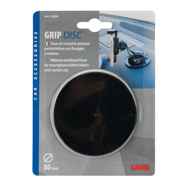Lampa ΒΑΣΗ/ΠΛΑΤΦΟΡΜΑ ΣΤΡΟΓΓΥΛΗ ΤΑΜΠΛΩ GRIP DISK ΥΠΟΔΟΧΗ ΓΙΑ ΒΕΝΤΟΥΖΑ ΑΥΤΟΚΟΛΛΗΤΗ 80mm ΓΙΑ ΣΑΓΡΕ ΕΠΙΦΑΝΕΙΕΣ - Image 4