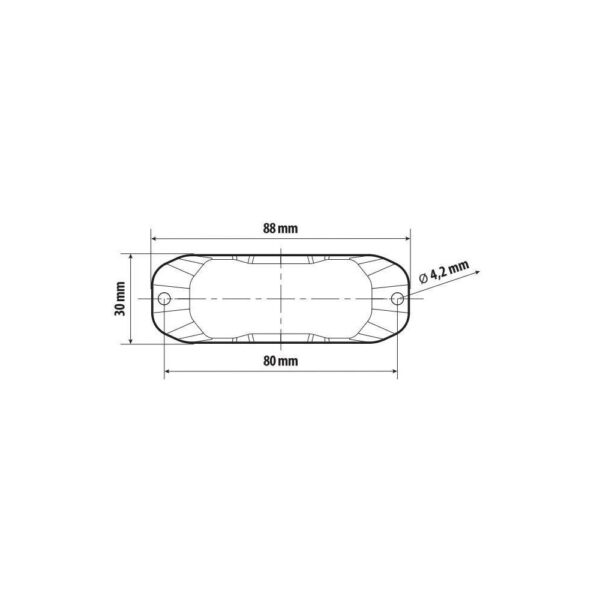 Lampa ΣΤΡΟΜΠΟ ΠΟΡΤΟΚΑΛΙ 12/24V 3 LED 4 ΧΡΗΣΕΩΝ ΑΔΙΑΒΡΟΧΟ IP67 (ΠΑΧΟΣ: 7mm) 88x30mm  LAMPA - 1 TEM. - Image 3