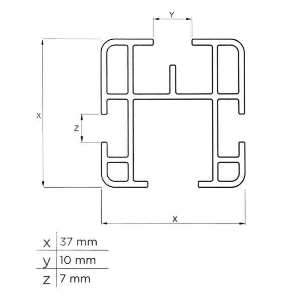 MENABO ΜΠΑΡΑ ΟΡΟΦΗΣ ΑΛΟΥΜΙΝΙΟΥ PROFESSIONAL M 125 cm ΓΙΑ ΕΠΑΓΓΕΛΜΑΤΙΚΑ ΟΧΗΜΑΤΑ MENABO - 1 ΤΕΜ. - Image 4
