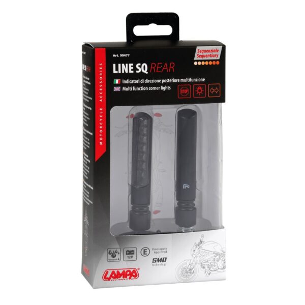 Lampa ΦΛΑΣ ΠΙΣΩ ΓΙΑ MOTO LINE SQ 12V SMD LED 3 ΧΡΗΣΕΩΝ ΘΕΣΕΩΣ/STOP/ΦΛΑΣ (ΜΑΥΡΟ 92 X 16 mm) - 2 ΤΕΜ. - Image 4