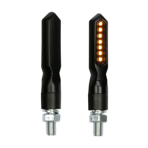 Lampa ΦΛΑΣ ΜΟΤΟ PIERCER SQ 12V ΜΑΥΡΑ SMD LED 75x15mm 2ΤΕΜ.
