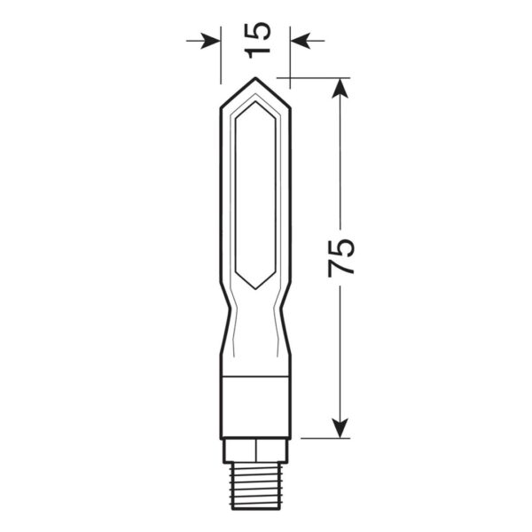 Lampa ΦΛΑΣ ΜΟΤΟ PIERCER SQ 12V ΜΑΥΡΑ SMD LED 75x15mm 2ΤΕΜ. - Image 2