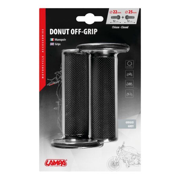 Lampa ΧΕΡΟΥΛΙΑ MOTO DONUT OFF-ROAD ΜΑΥΡΑ/ΓΚΡΙ 22MM+25MM 12CM 2ΤΕΜ - Image 3
