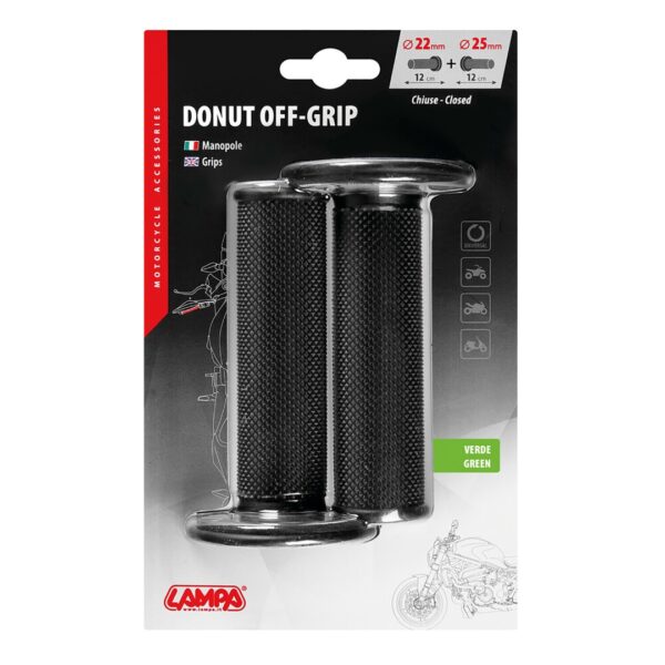 Lampa ΧΕΡΟΥΛΙΑ MOTO DONUT OFF-ROAD ΜΑΥΡΑ/ΠΡΑΣΙΝΑ 22MM+25MM 12CM 2ΤΕΜ - Image 3