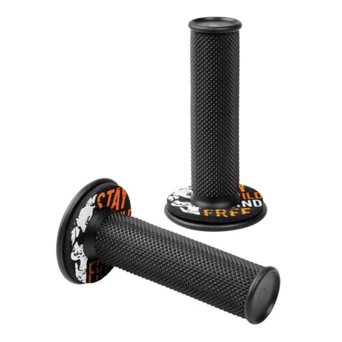 Lampa ΧΕΡΟΥΛΙΑ MOTO DONUT OFF-ROAD ΜΑΥΡΑ/ΠΟΡΤΟΚΑΛΙ 22MM+25MM 12CM 2ΤΕΜ
