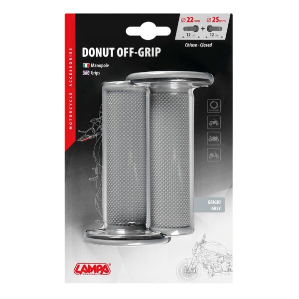 Lampa ΧΕΡΟΥΛΙΑ MOTO DONUT OFF-ROAD ΓΚΡΙ/ΓΚΡΙ 22MM+25MM 12CM 2ΤΕΜ - Image 3