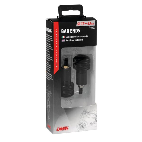 Lampa ΑΝΤΙΒΑΡΑ ΤΙΜΟΝΙΟΥ MOTO BAR ENDS ΜΕ ΕΣΩΤΕΡΙΚΗ ΔΙΑΜΕΤΡΟ 17-23 mm (ΜΑΥΡΟ ΑΝΟΔΙΩΜΕΝΟ ΑΛΟΥΜΙΝΙΟ ΜΕ ΣΑΓΡΕ ΥΦΗ) - 2 ΤΕΜ. - Image 3