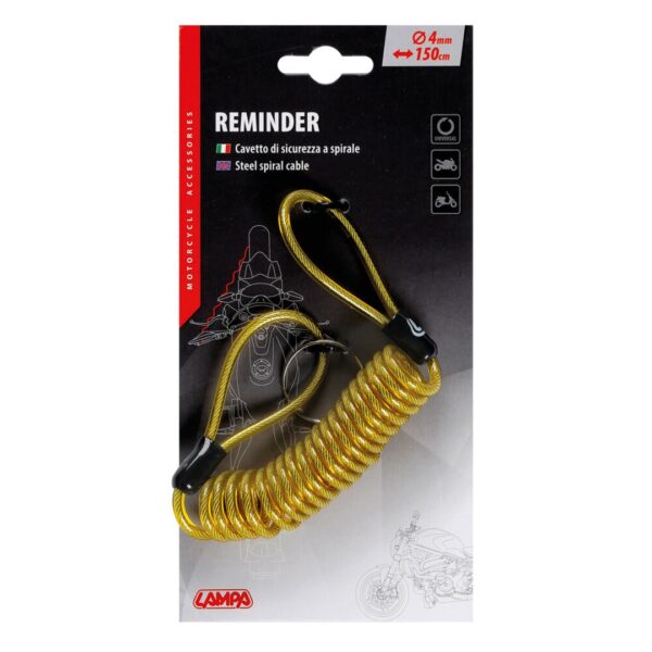 Lampa ΣΠΙΡΑΛ ΥΠΕΝΘΥΜΙΣΗΣ ΓΙΑ ΑΝΤΙΚΛΕΠΤΙΚΟ ΔΙΣΚΟΦΡΕΝΟΥ ΚΙΤΡΙΝΟ 4mm 150cm - Image 2