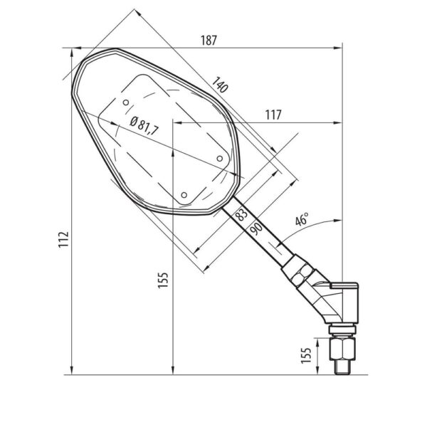 Lampa ΚΑΘΡΕΠΤΕΣ MOTO M10X1,25 DX TRIDENT LAMPA - 2 ΤΕΜ - Image 2