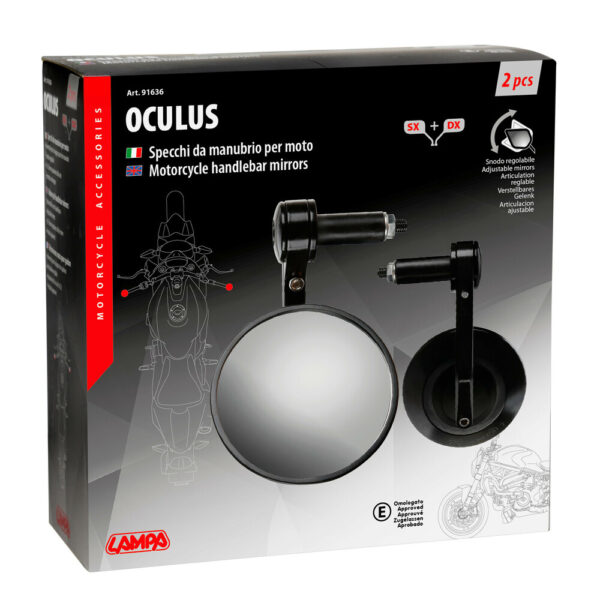 Lampa ΚΑΘΡΕΠΤΕΣ MOTO ΓΙΑ ΑΝΤΙΒΑΡΟ ΣΤΡΟΓΓΥΛΟΙ  95,5mm/18-23mm OCULUS LAMPA - 2 ΤΕΜ - Image 3