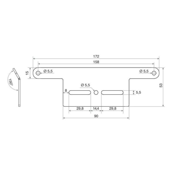 Lampa ΒΑΣΗ ΣΤΗΡΙΞΗΣ ΑΛΟΥΜΙΝΙΟΥ (ΓΩΝΙΑ 150 ΜΟΙΡΕΣ)  TYPE 1 ΓΙΑ ΑΝΑΚΛΑΣΤΗΡΕΣ ΜΑΥΡΟ LAMPA - 1 ΤΕΜ - Image 2