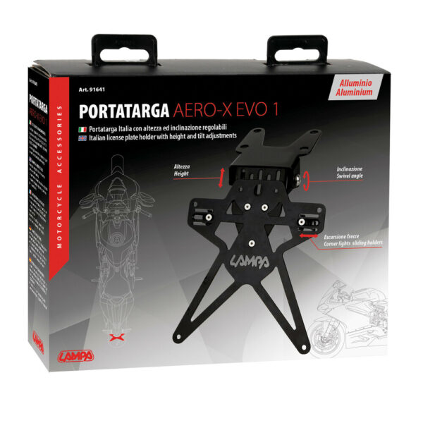 Lampa ΒΑΣΗ ΣΤΗΡΙΞΗΣ ΠΙΝΑΚΙΔΑΣ MOTO ΑΛΟΥΜΙΝΙΟΥ AERO-X EVO 1 ΜΑΥΡΗ UNIVERSAL LAMPA - 1 ΤΕΜ - Image 3