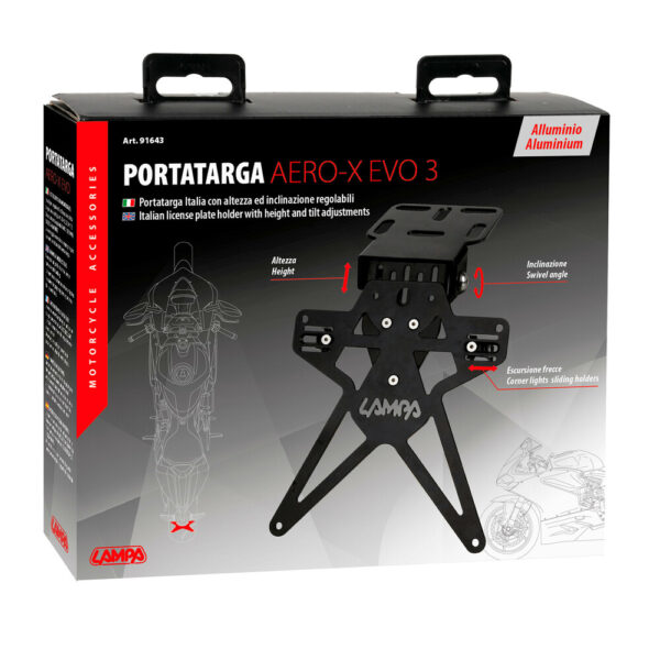 Lampa ΒΑΣΗ ΣΤΗΡΙΞΗΣ ΠΙΝΑΚΙΔΑΣ MOTO ΑΛΟΥΜΙΝΙΟΥ AERO-X EVO 3 ΜΑΥΡΗ UNIVERSAL LAMPA - 1 ΤΕΜ - Image 3