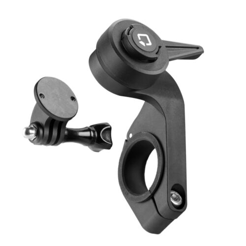 Optiline Διπλή Βάση Στήριξης Κινητού και Action Camera Out Front της σειράς Titan Optiline για Τιμόνι Μηχανής ή Ποδηλάτου με διάμετρο από 22 mm έως 35 mm με 3D αντικραδασμικό σύστημα dampener και σύστημα Duolock 2.0, συμβατή με Θήκες ή Αντάπτορες Κινητού Optiline