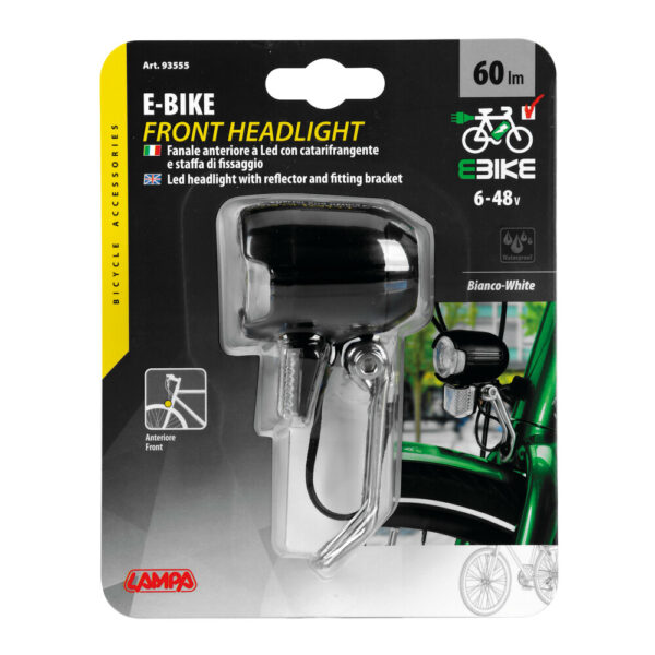Lampa ΦΩΣ ΕΜΠΡΟΣ ΠΟΔΗΛΑΤΟΥ E-BIKE LED 6>48V 60lm ΜΕ ΑΝΑΚΛΑΣΤΗΡΑ (ΓΙΑ ΔΥΝΑΜΟ) - Image 3