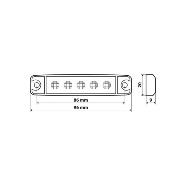 Lampa ΦΩΣ ΟΓΚΟΥ 12/24V 5xSMD LED ΚΟΚΚΙΝΟ 96x20mm ΜΕ ΕΓΚΡΙΣΗ ΤΥΠΟΥ R7/R10  LAMPA - 1 TEM. - Image 4
