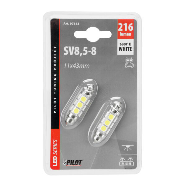Lampa ΛΑΜΠΑΚΙ ΠΛΑΦΟΝΙΕΡΑΣ 24-30V 11x43mm 216lm 12xSMD LED ΛΕΥΚΟ (ΔΙΠΛΗΣ ΠΟΛΙΚΟΤΗΤΑΣ/ CAN-BUS) 2ΤΕΜ. - Image 3