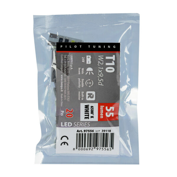 Lampa T10 W5W 24V W2,1x9,5d 10x28mm 55lm 8SMDx3chips LED ΛΕΥΚΟ ( CAN-BUS / ΔΙΠΛΗΣ ΠΟΛΙΚΟΤΗΤΑΣ) 20ΤΕΜ. - Image 3