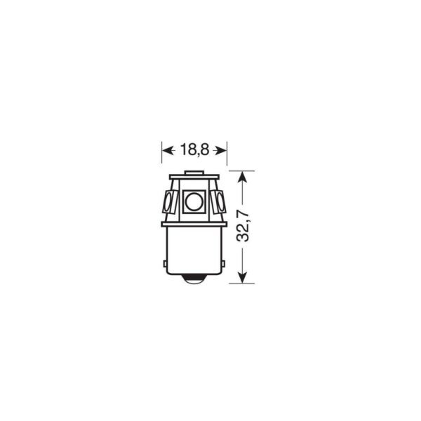 Lampa R5W BA15s 24/28V 6SMDX1CHIP LED 20lm ΠΟΡΤΟΚΑΛΙ ΚΟΥΤΙ LAMPA - 20 ΤΕΜ. - Image 2