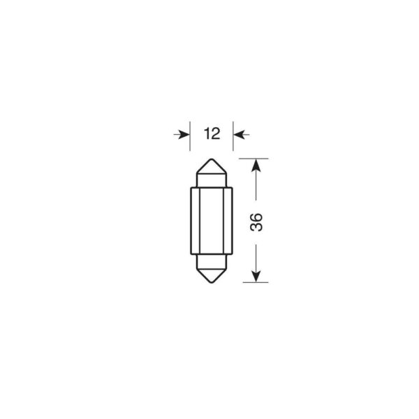Lampa ΛΑΜΠΑΚΙ ΠΛΑΦΟΝΙΕΡΑΣ 9>32V SV28,5-8 2SMDx1CHIP LED 70lm CAN-BUS 12x36mm ΜΠΛΕ  ΚΟΥΤΙ LAMPA - 20 ΤΕΜ. - Image 3