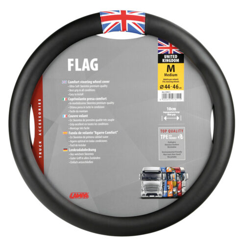 Lampa ΚΑΛΥΜΜΑ ΤΙΜΟΝΙΟΥ ΦΟΡΤΗΓΟΥ FLAG ENGLAND ΜΑΥΡΟ ΜΕ ΣΗΜΑΙΑ ΑΓΓΛΙΑΣ (M) 44-46cm LAMPA – 1 TEM.