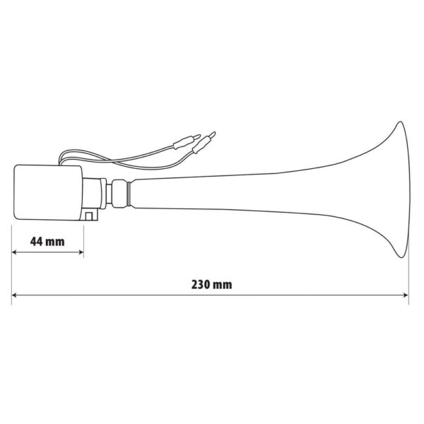 Lampa ΚΟΡΝΑ ΗΛΕΚΤΡΟΠΝΕΥΜΑΤΙΚΗ ΜΟΝΗ 12>36V 110db "TURKISH SOUND" ΚΟΚΚΙΝΗ 230mm LAMPA - 1 TEM. - Image 3