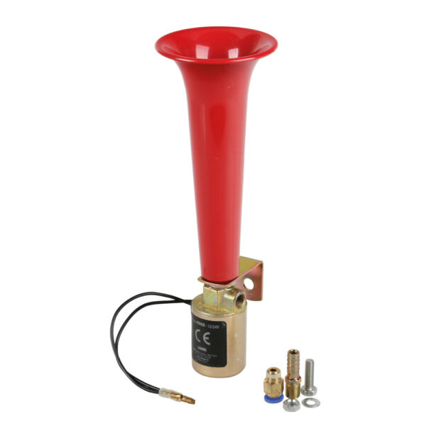 Lampa ΚΟΡΝΑ ΗΛΕΚΤΡΟΠΝΕΥΜΑΤΙΚΗ ΜΟΝΗ 12>36V 110db "TURKISH SOUND" ΚΟΚΚΙΝΗ 230mm LAMPA - 1 TEM. - Image 2