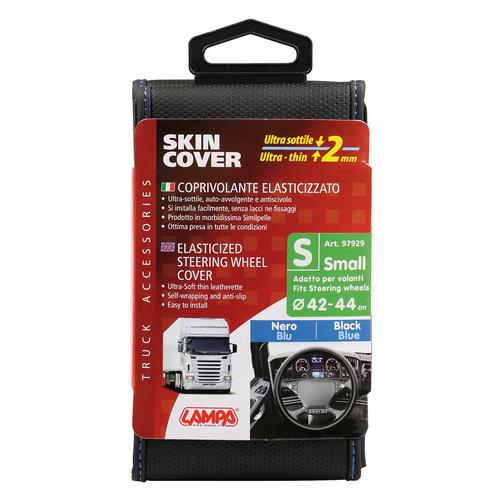 Lampa ΚΑΛΥΜΜΑ ΤΙΜΟΝΙΟΥ ΦΟΡΤΗΓΟΥ 42/44cm (S) SKIN-COVER ΜΑΥΡΟ ΜΕ ΜΠΛΕ ΡΑΦΗ ΕΛΑΣΤΙΚΟ 2mm ΠΑΧΟΣ