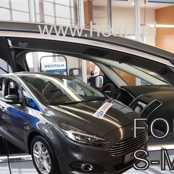 Heko ΑΝΕΜΟΘΡΑΥΣΤΕΣ ΓΙΑ FORD S-MAX 2 5D 2016+ ΖΕΥΓΑΡΙ ΑΠΟ ΕΥΚΑΜΠΤΟ ΦΙΜΕ ΠΛΑΣΤΙΚΟ HEKO - 2 ΤΕΜ.