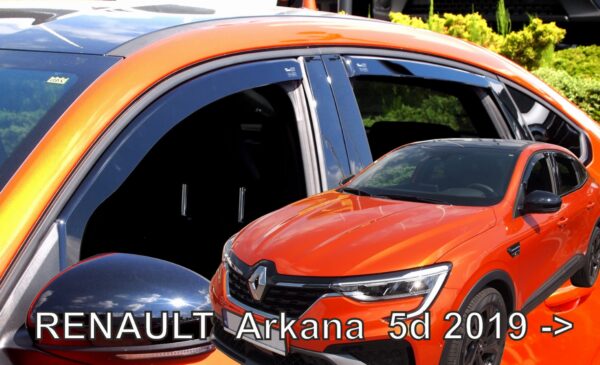 Heko ΑΝΕΜΟΘΡΑΥΣΤΕΣ ΓΙΑ RENAULT ARKANA 5D 2019+  ΣΕΤ ΑΥΤΟΚΙΝΗΤΟΥ ΑΠΟ ΕΥΚΑΜΠΤΟ ΦΙΜΕ ΠΛΑΣΤΙΚΟ HEKO - 4 ΤΕΜ.