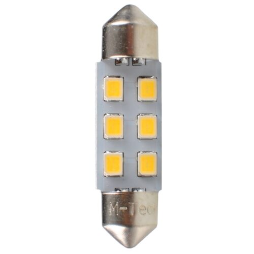 M-Tech ΛΑΜΠΑΚΙΑ ΠΛΑΦΟΝΙΕΡΑΣ C5W 12V SV8.5 36mm 0,5W 6xSMD2835 LED OSRAM ΛΕΥΚΟ  BLISTER 2ΤΕΜ. M-TECH