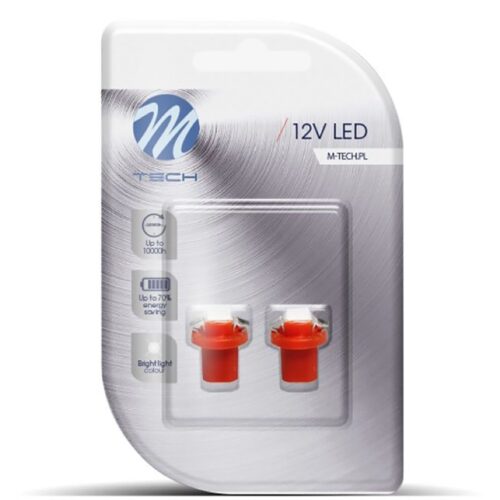 M-Tech BAX 12V B8,5d 0,24W LED 1xSMD5050 ΚΟΚΚΙΝΟ BLISTER 2ΤΕΜ. M-TECH