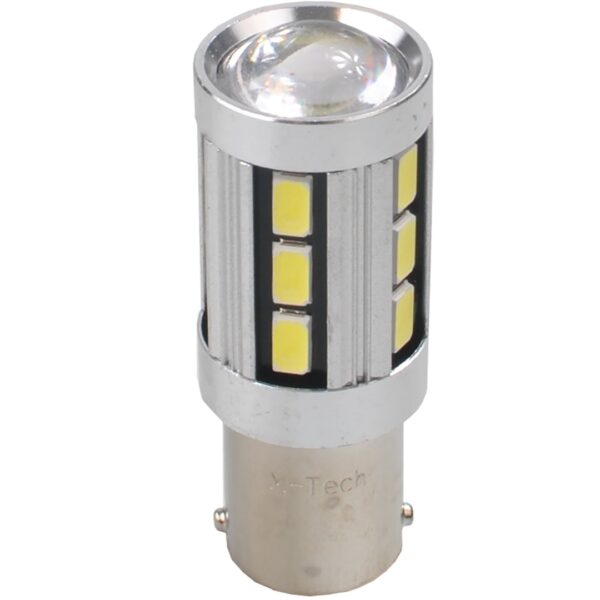 M-Tech P21W 12V BA15s LED 18xSMD5730 PREMIUM ΛΕΥΚΟ (ΜΟΝΟΠΟΛΙΚΟ) BLISTER 2ΤΕΜ. M-TECH - Image 2
