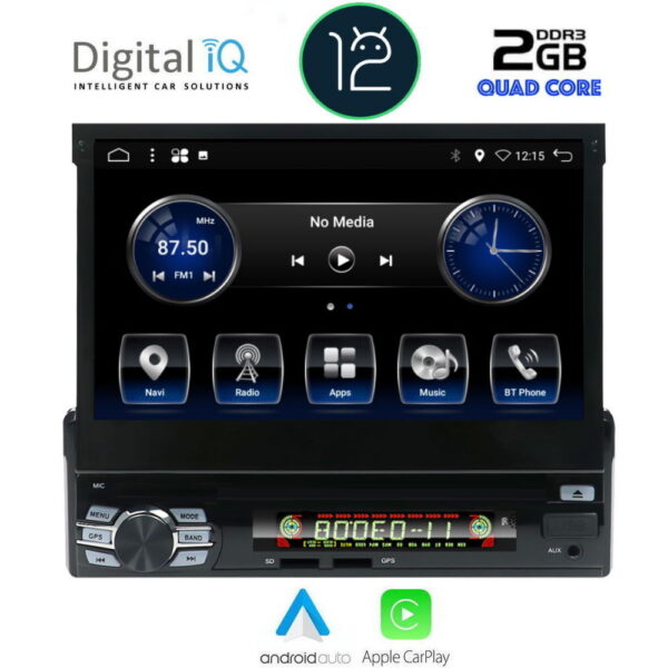 Digital IQ ΟΘΟΝΗ 1DIN ANDROID 12 2GB RAM/ 4x50WATT/7inc/USB/SD/WI-FI/RADIO/BLUETOOTH/GPS