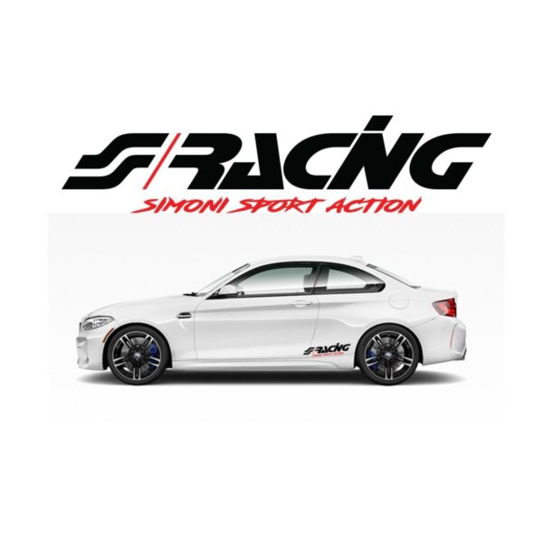 Simoni Racing ΑΥΤΟΚΟΛΛΗΤΟ ΔΙΑΚΟΣΜΗΤΙΚΟ ΠΛΑΙΝΟ SIMONI RACING PRE-SPACED ΜΑΥΡΟ/ΚΟΚΚΙΝΟ 30x7cm