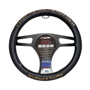 Simoni Racing ΚΑΛΥΜΜΑ ΤΙΜΟΝΙΟΥ LEOPARD ΟΙΚΟΛΟΓΙΚΟ ΔΕΡΜΑ ΜΑΥΡΟ (M) 37-39cm SIMONI RACING - 1 TE