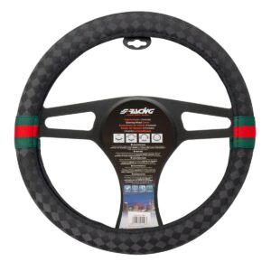 Simoni Racing ΚΑΛΥΜΜΑ ΤΙΜΟΝΙΟΥ G STYLE ΜΕ ΣΧΕΔΙΟ ΤΥΠΟΥ GUCCI ΜΑΥΡΟ ΟΙΚΟΛΟΓΙΚΟ ΥΦΑΣΜΑ 37-39cm SIMONI RACING - 1 TEM.