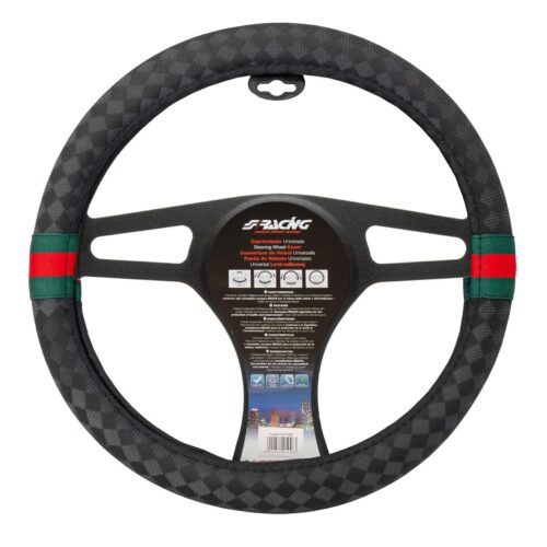Simoni Racing ΚΑΛΥΜΜΑ ΤΙΜΟΝΙΟΥ G STYLE ΜΕ ΣΧΕΔΙΟ ΤΥΠΟΥ GUCCI ΜΑΥΡΟ ΟΙΚΟΛΟΓΙΚΟ ΥΦΑΣΜΑ 37-39cm SIMONI RACING – 1 TEM.