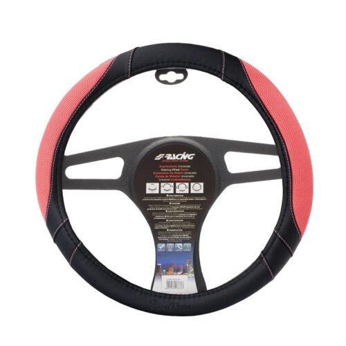 Simoni Racing ΚΑΛΥΜΜΑ ΤΙΜΟΝΙΟΥ COTTON PINK ΜΑΥΡΟ ΜΕ ΡΟΖ ΟΙΚΟΛΟΓΙΚΟ ΔΕΡΜΑ 37-39cm SIMONI RACING – 1 TEM.