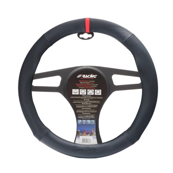 Simoni Racing ΚΑΛΥΜΜΑ ΤΙΜΟΝΙΟΥ RACE CARBON LOOK  ΜΑΥΡΟ/CARBON/ΔΑΚΤΥΛΙΔΙ ΚΟΚΚΙΝΟ ΟΙΚΟΛΟΓΙΚΟ ΔΕΡΜΑ 37-39cm SIMONI RACING - 1 TEM.